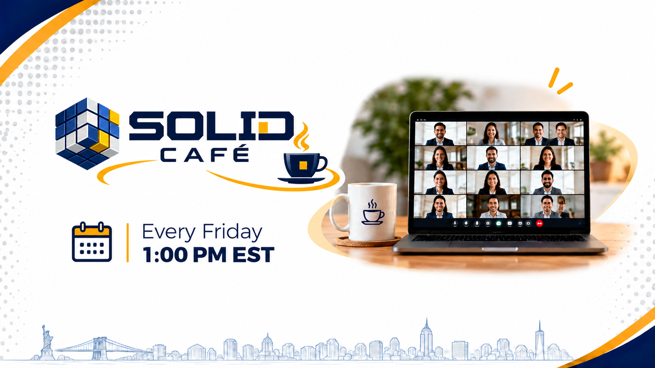 SOLID Café every Friday at 1:00 PM EST